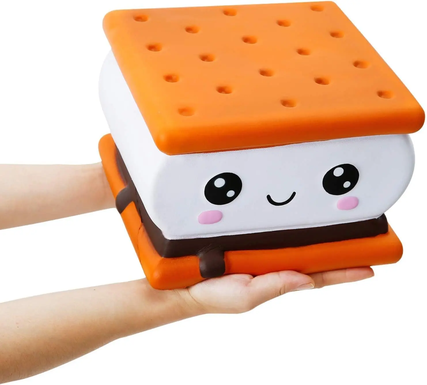Anboor 7.9" Jumbo Kawaii Slow-Rebound Squishy - Scented Realistic PU Foam Cookie Sandwich Toy, Squishy Sensory Play Stress Relief Toy, Finger Rehab Aid Gift for Kids