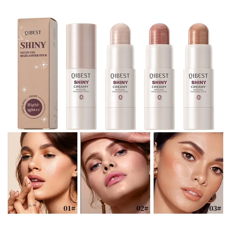 1PC highlighter balm naturally shiny and smooth to apply, light and non greasy, non smudging natural makeup effect