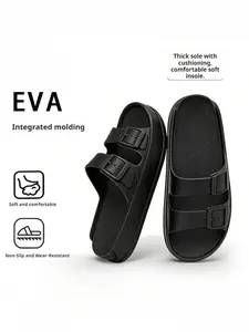 Men's Summer Casual Shoes, Arch Support Soft Sole Strapy Sandals, Durable Eva Material, Outdoor Wear, All Seasons, Solid Pattern