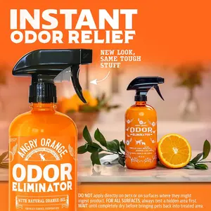 ANGRY ORANGE Pet Odor Eliminator for Strong Odor - Citrus Deodorizer for Strong Dog or Cat Pee Smells on Carpet, Furniture & Indoor Outdoor Floors - 24...