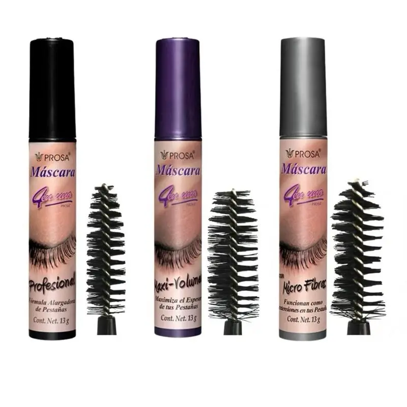 Prosa Viral 4 Pack - 4 in 1 Mascara Collection - Professional Silicone Brush for Natural Lash Definition & Longer Length - Makeup