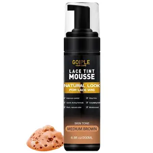 Lace Tint Melting Hair Mousse, 6.8 fl oz Lace Tint Mousse for Women Hair Wig Lace Wigs Toupees and Hairpieces Natural Finishing Lace Color, Lace Tint Mousse for Wigs Melts Lace Foam Tint(MBrown)