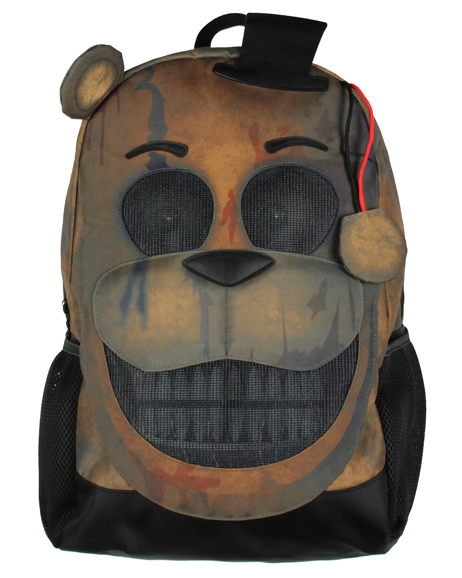 5 Nights at Freddy's Freddy Fazbear 18" Backpack - Adjustable Straps, Laptop Compartment, Creepy Design, 3D Detailing, Eerie 3D Detail, Functional Travel & Laptop Bag