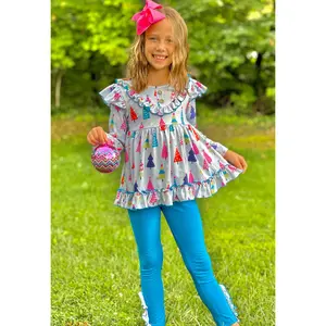 Rainbow Christmas Trees Leggings Set