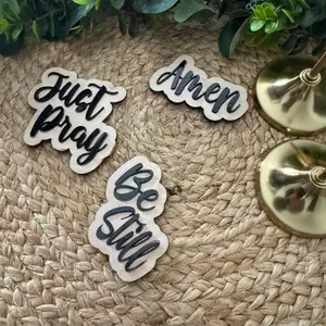 Christian Magnet Set with Inspirational Quotes Just Pray Be Still Amen for Home Decor