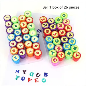 26 Cartoon Alphabet Stamps, Colorful Cute Number Stamps, No Ink Needed, Teacher Reward Seals, Creative Praise, Enhance Learning Interest