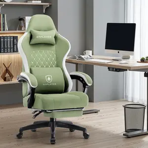 GTPLAYER Office Chair, Computer Office Chair with Pocket Spring Cushion, Linkage Armrests and Footrest, High Back Ergonomic Computer Chair with Lumbar Support Task Chair with Footrest