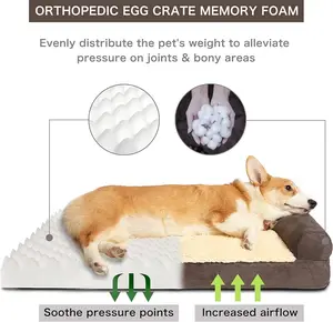 Orthopedic Dog Beds for Medium Dogs - Dog Bed Couch, Memory Foam Dog Bed Medium, Supportive Foam Pet Couch Bed with Removable Washable Cover, Waterproof Lining and Nonskid Bottom - 30x20x6.3in