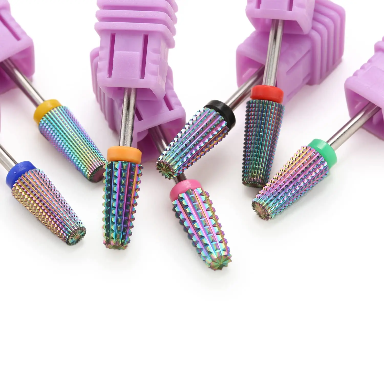 Rainbow 5 in 1 Nail Drill Bit, Professional Tungsten Carbide Manicure Tool for Shaping, Cleaning, and Nail Art