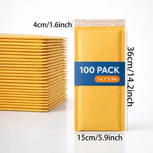 50/100 Pcs 5.9x14.2 Inch Extra-Long Narrow Bubble Mailers - Heavy Duty Padded Mailing Envelopes with Self-Sealing Strip, Waterproof for Elongated Items & Large Rolled Goods