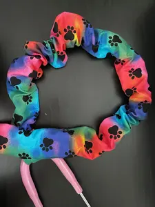 Rainbow Tie Dye Paw Prints Stethoscope Cover: Washable Cotton Sleeve