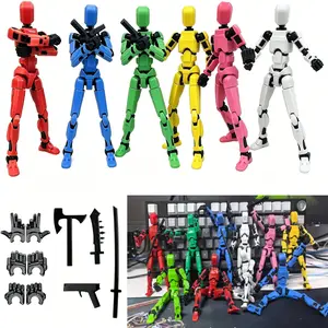 Finished /Ready Out Of Box，T13 Multi-Joint Movable Action Figure Set（New Version ）, Premium Material, More Flexible Joints,Drop & Impact Resistant, Ideal Gift for Family & Friends(Check the videos on our homepage for details.)