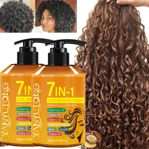 7-in-1 Curl Defining Cream 280ml — Suitable for wavy and curly hair, helps tame frizz and dullness, moisturizes and hydrates, provides a lightweight hold, keeps curls soft and bouncy, and reduces static. A styling gel-type haircare product.