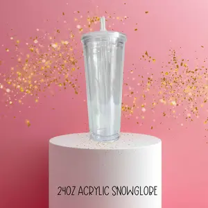 24oz Acrylic Snowglobe Tumbler (CUSTOM)