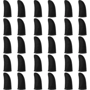 30 count Gamer Finger Sleeves Carbon Compression Support Thumb Gloves Touchscreen Finger Cover Anti  Mobile Phone Tablet Gaming Stabilizer for All Touchscreen Devices (Black)