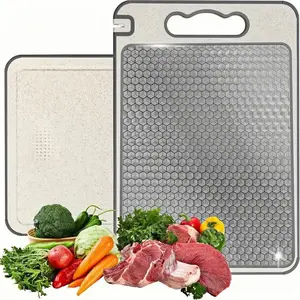 Double Sided Chopping Board, 1 Count Stainless Steel Cutting Board with Non Slip Silicone Cover, Kitchen Accessories for Home Use