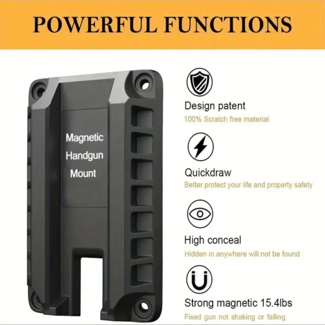 Gun Magnet Bracket Quick Draw Gun Magnetic Pistol Holster Hidden Car Applicable to multiple scenarios Adjustable Magnetic Car Gun Holster