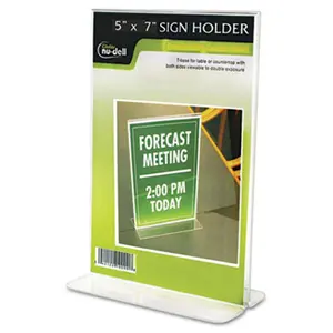 Nu-Dell  Clear Plastic Sign Holder Stand-Up 5 x 7