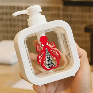 Eerie Red Octopus & Clock Tower Gothic Horror Style Soap Dispenser - Perfect for Home Bathroom Kitchen Sink, Unique Decorative Liquid Container, Easy to Clean, Attractive Design