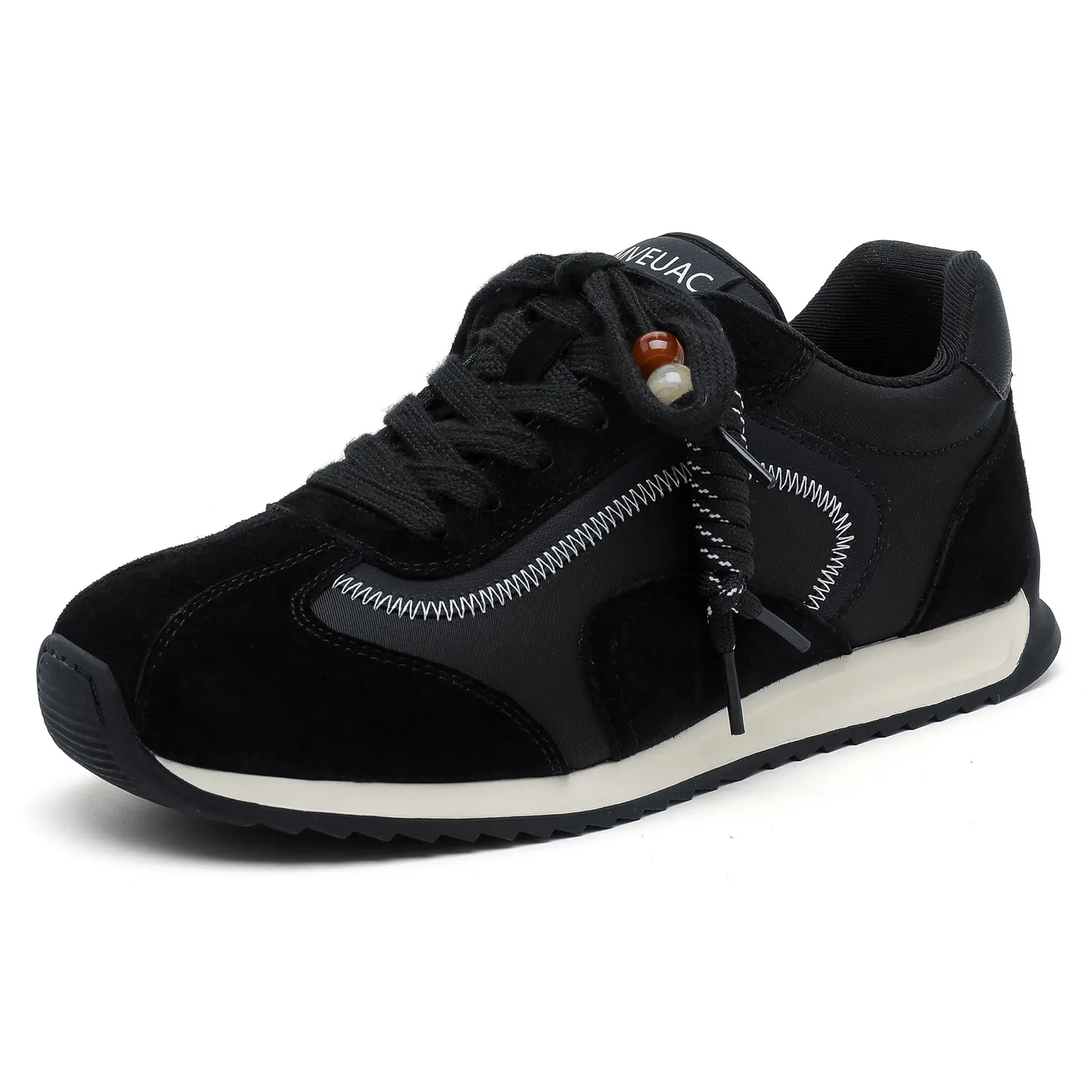 MVEUAC Women's Classic Fashion Sneakers Genuine Leather Walking Footwear Anti Slip Trainers Meets Your Daily Needs and is Suitable for All-Day wear. Beige