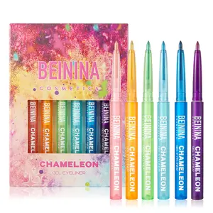 Chameleon Eyeliner Gel Pen Set, 6 Pieces Shift with Light, Long-Lasting Smooth Liquid Gel, Festival Party Makeup, Gift-Ready Premium Box colorful