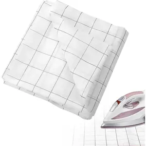 Fusible Fleece Interfacing with 2''x2'' Grid Iron-on Lightweight White Fusible Fleece for Sewing Clothing Supplies(45 Inches X 5 yd)