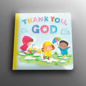 "Thank You, God" Gratitude Padded Hardcover Board Book for Toddlers - Cheerful Illustrations, Durable Build, Ideal for Bedtime Stories