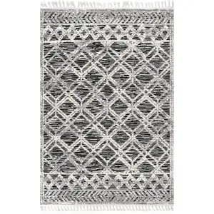 Ansley Moroccan Lattice Tassel Area Rug
