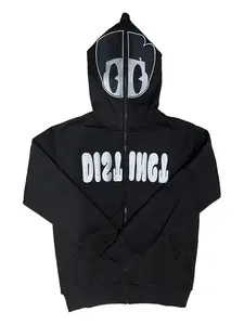 Felix Full Zip Hoodie V2 - Black Casual Pullover with Hood and Front Text Design, Breathable Fabric for Outdoor Wear