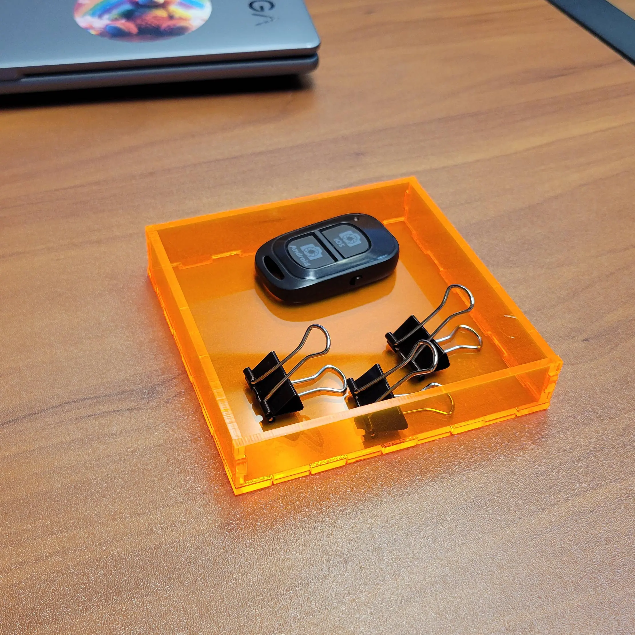 Square Neon Orange Acrylic Tray Square Neon Orange Acrylic Tray