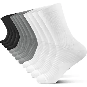 Compression Athletic Crew Socks (6 Pairs) for Men & Women