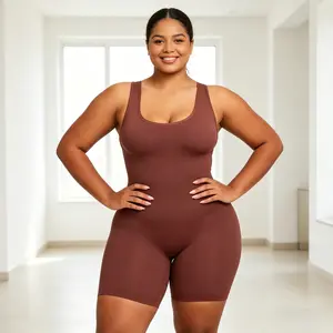Plus-Size Women's Shapewear Bodysuit: Flattens the Tummy and Lifts the Glutes—Comfortable, Non-Rolling, Slimming, and Non-Constricting.