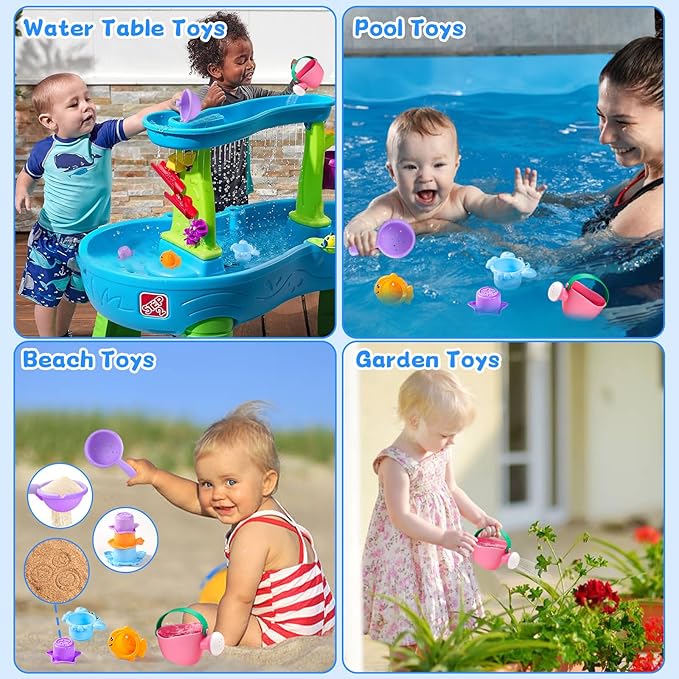 Baby Bath Toys for Toddlers Ages 1‑3 5PCS Mold‑Free Floating Water Toys for Bathtub Pool & Beach 1+ Year Old Baby Toys Gifts for Boys & Girls
