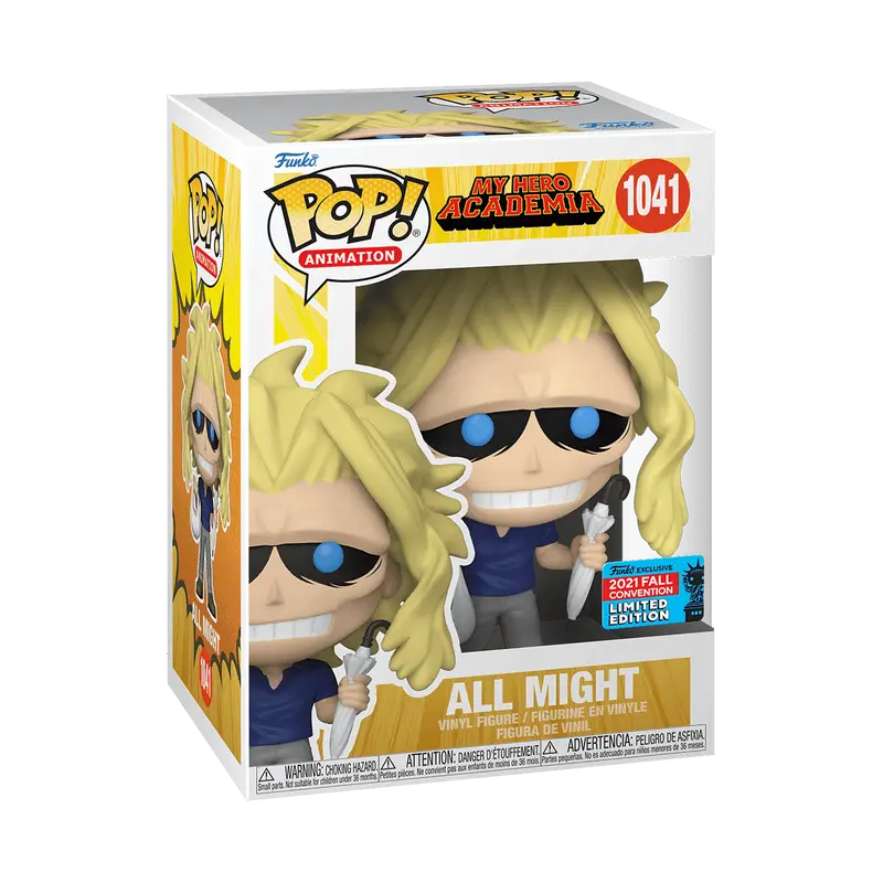 Funko Pop! My Hero Academia - All Might with Bag and Umbrella #1041 (2021 Fall Convention) Exclusive (Sticker may vary) Collectible Pop Vinyl Figure