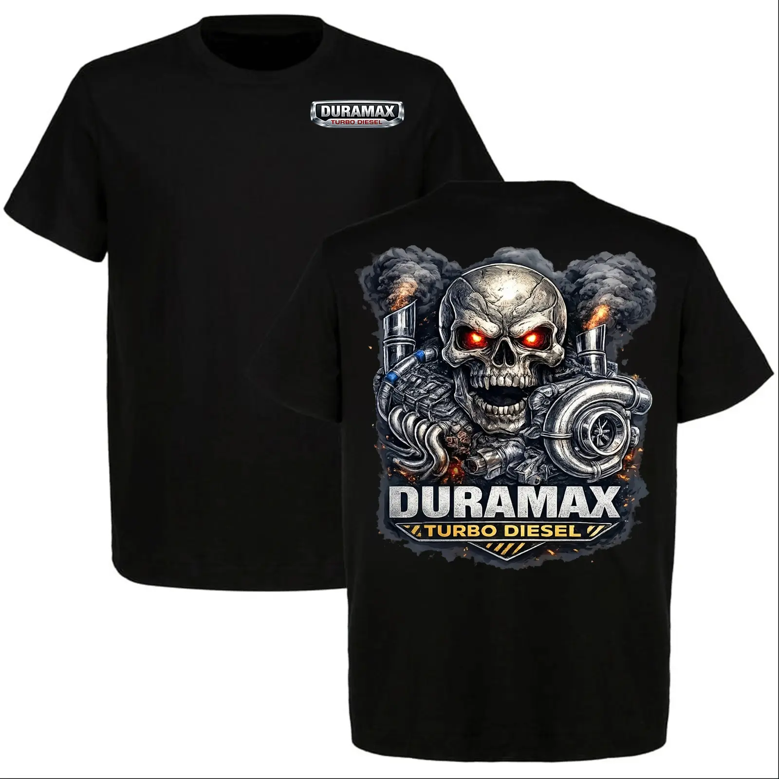 Duramax Turbo Diesel Skull T-Shirt, Graphic Tee for Truck Lovers, Heavy Duty Engine Design, Mechanic Style Shirt, Gift for Diesel Fans USAClothing, Streetwear, CasualWear
