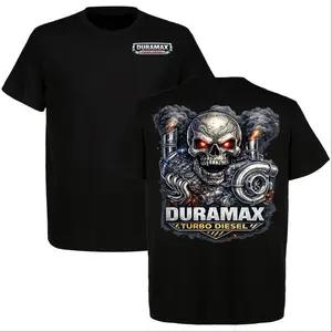 Duramax Turbo Diesel Skull T-Shirt, Graphic Tee for Truck Lovers, Heavy Duty Engine Design, Mechanic Style Shirt, Gift for Diesel Fans USA
