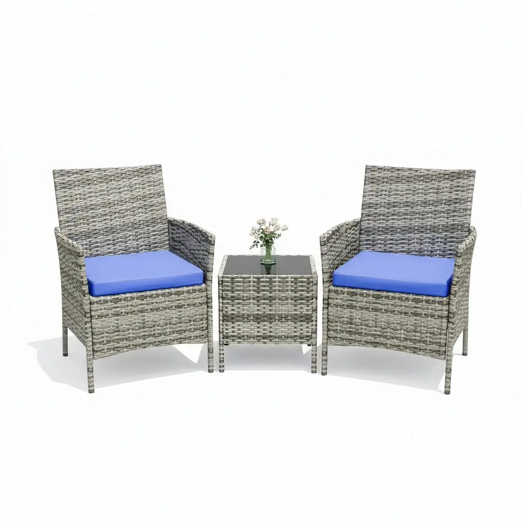 	 Brown gradient rattan + crenmy-white cushion