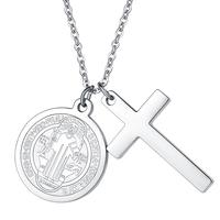 7. Cross with Round Metal-Silver