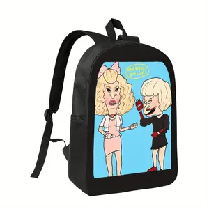 RuPaul's Drag Race x Beavis and Butthead Official Backpack - Funny Drag Race Contestant Designs, Lightweight High Quality Polyester Bag with Zipper Closure, Spacious Laptop Compartment & Adjustable Shoulder Straps for School, Work, Travel