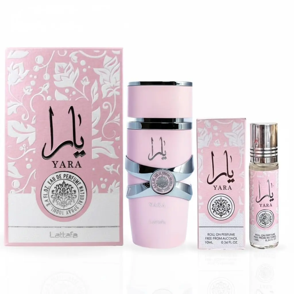 Yara 2-piece Fragrance Bundle for Women (3.4 Oz Eau de Parfum Spray + 0.34 Oz Concentrated Perfume Oil)