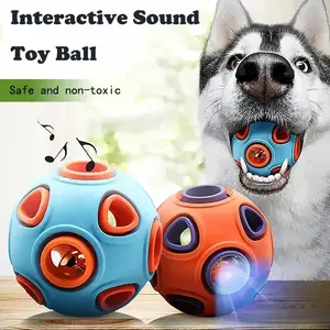 2-Pack Dog Balls Bell Sound 2' Rubber Bouncy Fetch Ball Interactive Pet Chew Toy Puppies Small Cats Animated Design Made China