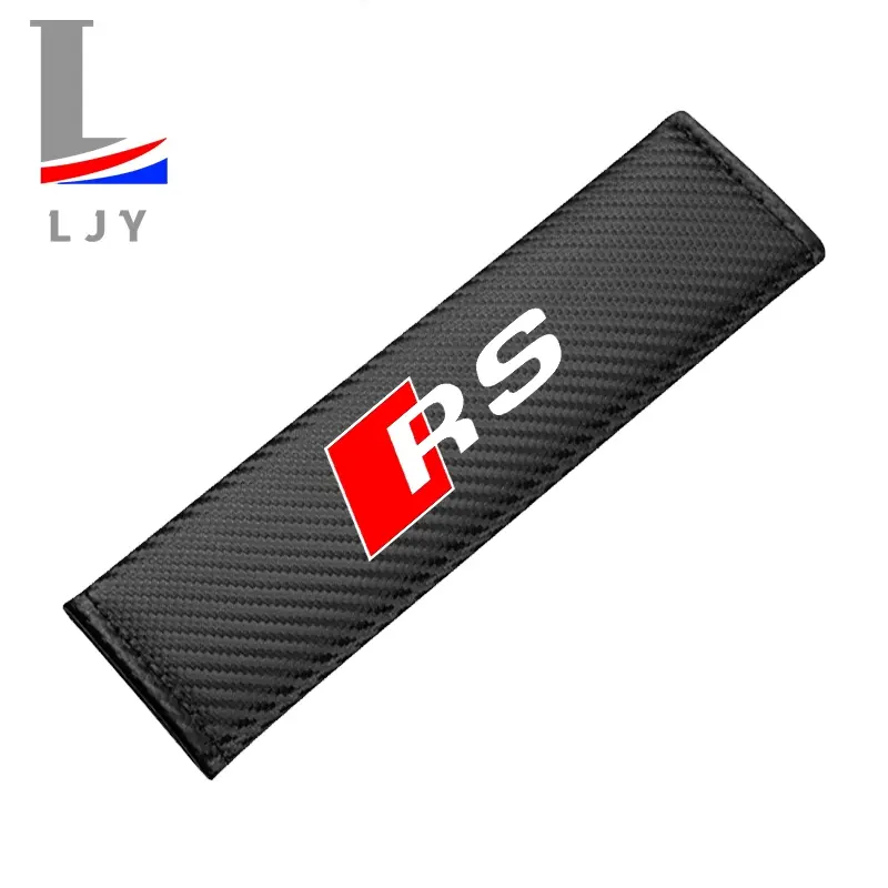 Audi S Carbon Fiber Striped Seat Belt Shoulder Pads, Easy to Install and Remove, Convenient to Clean