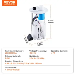 VEVOR Electric Fuel Pump Module Assembly, Compatible with Pontiac Vibe 2005-2010, Toyota Corolla 2005-2018, Toyota Matrix 2005-2013, 1.8L 2.4L, Replace E3781M, MU1718, F2792A, FG1640, FG0938, FG1299