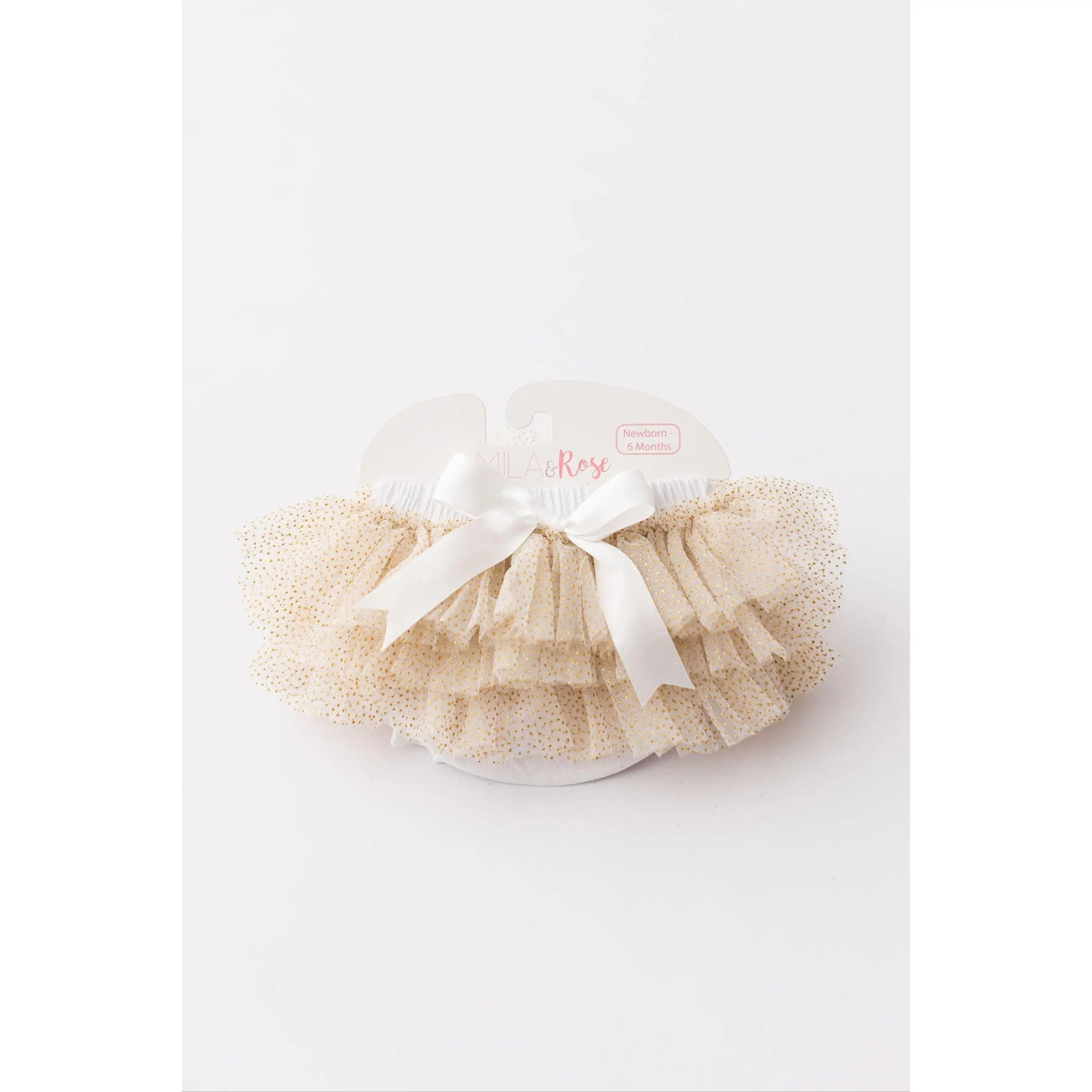 White & Gold Glitter Ruffle Tutu Bloomer