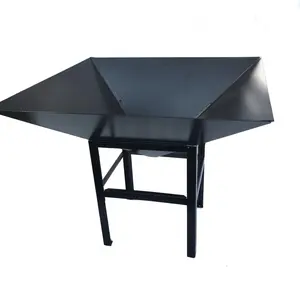 Paragon 4040BS Geometric Black Metal Planter with Small Decorative, Freestanding, Powder-Coated, Raised Metal Stand, Decorative Metal Stands, Freestanding Metal Stands