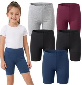MISS POPULAR Girls 6-Pack Biker Shorts Soft Comfortable Cotton Spandex Elastic Waistband | Sizes 4-16
