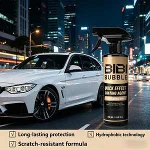BIBIBUBBLE Nano Ceramic Coating Spray, 17oz Nano Car Wax & Paint Sealant Kit, High Gloss Hydrophobic Protection, Water Beading Detailing Set