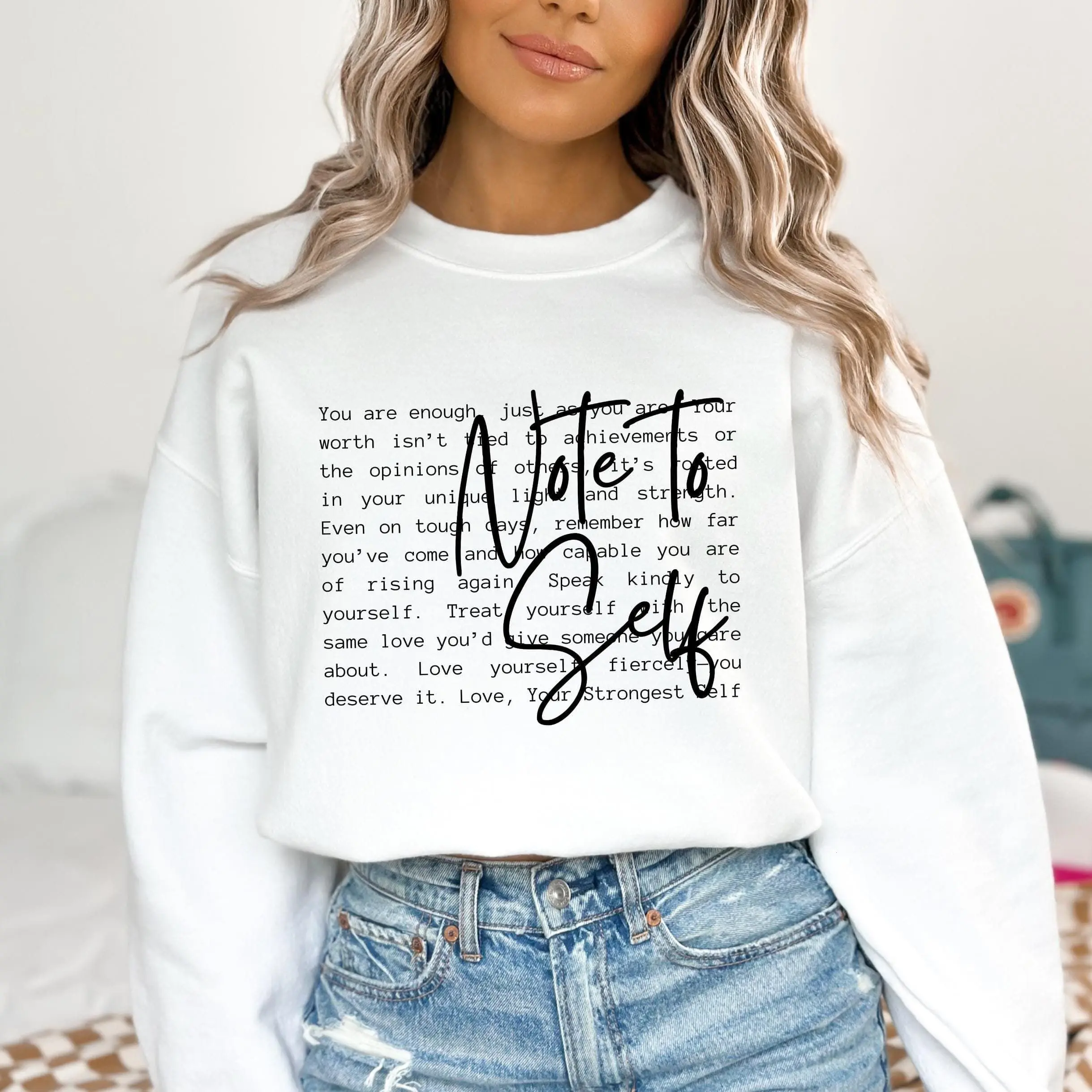 Note To Self Sweatshirt, Motivational Sweater, Mental Health Matter Sweater, Positive Inspirational Quotes Crewneck
