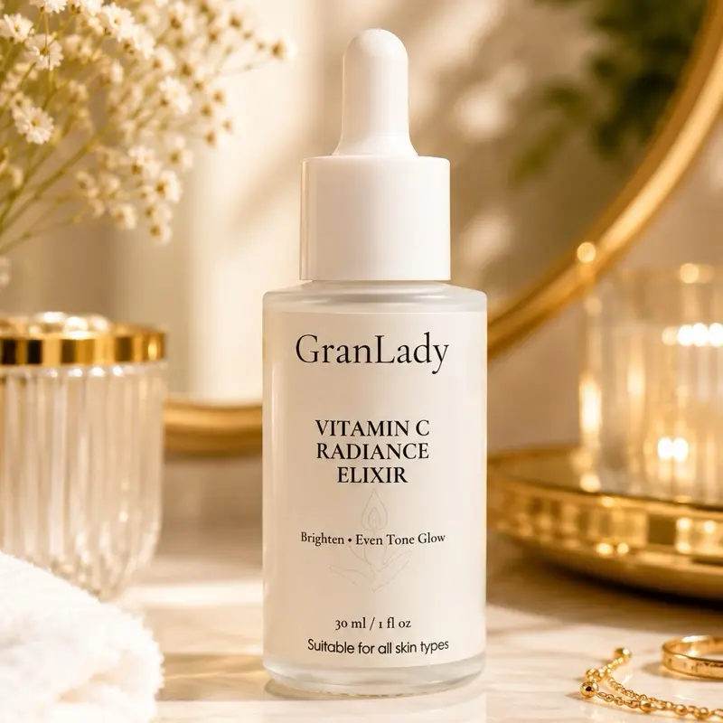 GranLady Vitamin C Facial Skincare Serum - Brightening, Lightweight, Nourishing Formula for Bright Skin, Even Tone & Hydration