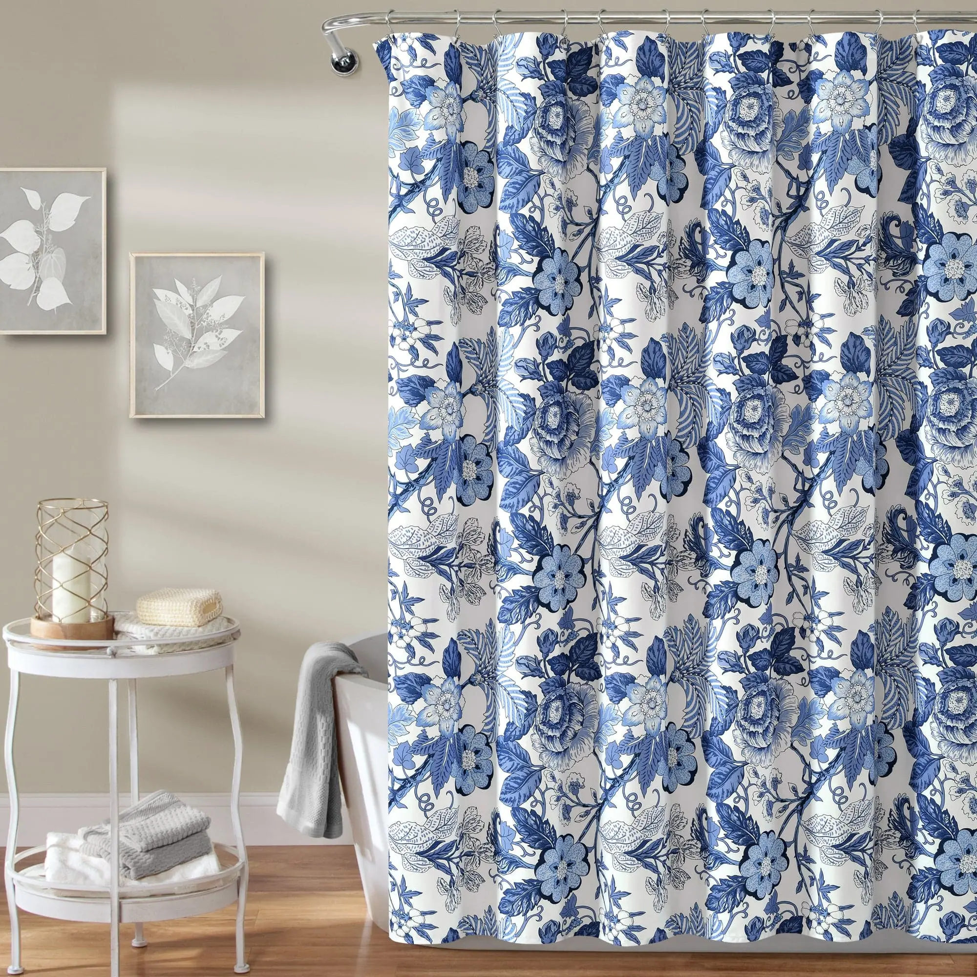 Lush Decor Sydney Flower Shower Curtain - Colorful Floral Print, Lightweight, Durable, Suitable for Multiple Home Bathroom Styles, Shower Curtains, 72 In